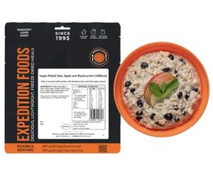 EXPEDITION FOODS Vegan Rolled Oats, Apple and Blackcurrant (Double Serving / 1000KCAL) | Freeze-Dried Camping & Hiking Food