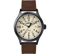 Expedition Men's Quartz Watch with Beige Dial Analogue Display and Brown Leather Strap T49963SU