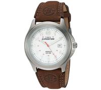 Expedition Timex Men's Metal Field Watch T44381SU with White Dial and Brown Leather Strap