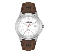 Expedition Timex Men's Metal Field Watch T44381SU with White Dial and Brown Leather Strap