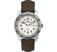 Expedition Timex Men's Quartz Strap Watch with Yellow Dial Analogue Display and Brown Leather