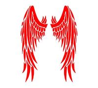 Expelia Prespaced PVC Red Wings Sticker Suitable for Car, Motorcycle, Camper PC