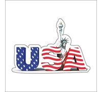 EXPELIA SAGOMATO USA Flag PVC Sticker Suitable for Car Motorcycles PC Camper