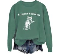 Expensive And Difficult Sweatshirt, Expensive And Difficult Racoon Sweatshirt, Expensive Difficult And Talks Back Green