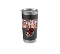 Expensive Difficult and Talks Back Skeleton Messy Bun Stainless Steel Insulated Tumbler