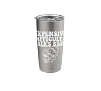 Expensive Difficult and Talks Back Skeleton Messy Bun Stainless Steel Insulated Tumbler