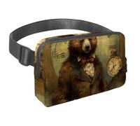 Experience Comfort and Convenience with our Travel Waist Pack, The Adjustable Strap Crossbody Bag for Men and Women, Vintage Bear Pattern