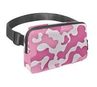 Experience Convenience and Style with our Running Waist Pack, The Essential Fanny Bag for Travelers, Pink Camouflage Pattern