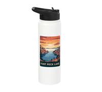 Experience Fort Peck Lake Untamed Wilderness Beauty Every Stainless Steel Insulated Water Bottle
