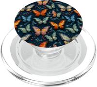 Experience the Beauty of Nature Faux Embroidered Butterflies PopSockets PopGrip for MagSafe