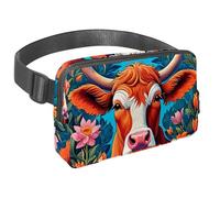 Experience The Freedom of Travel, Our Travel Waist Pack is The Ultimate Crossbody Bag for Running, Walking, Hiking, and Cycling, Ideal for Men and Women, Color Drawing Cow