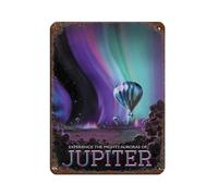 Experience The Mighty Auroras of Jupiter Retro Poster Metal Tin Sign Chic Art Retro Iron Painting Bar People Cave Cafe Family Garage Poster Wall Decoration 12x16inch(30x40cm)