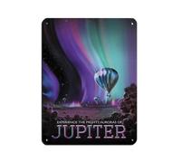 Experience The Mighty Auroras of Jupiter Retro Poster Metal Tin Sign Chic Art Retro Iron Painting Bar People Cave Cafe Family Garage Poster Wall Decoration 12x16inch(30x40cm)