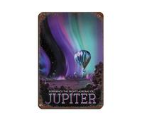 Experience The Mighty Auroras of Jupiter Tin Sign Vintage Metal Pub Club Cafe Bar Home Wall Art Decoration Poster Retro 8x12inch(20x30cm)