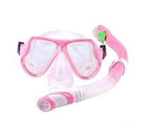 Experience the Snorkel Set for Adults Featuring a Tempered Glass Lens (pink)