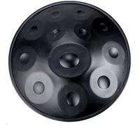 Experience the Soulful Sounds of a Handmade 22 Inch Handpan Drum in D Minor with 9 Notes, Complete with Bag, Hammers, Stand, and Cloth for Easy Maintenance.