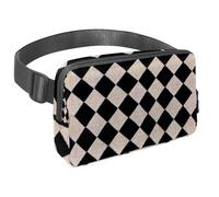 Experience The Ultimate Convenience with our Crossbody Bag for Running, Perfect for Your Active Lifestyle, Black and White Checkerboard Pattern