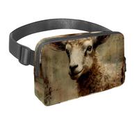 Experience the Ultimate Outdoor Convenience with Our Reliable Travel Waist Pack for Men and Women, The Essential Fanny Bag with Adjustable Strap for Walking, Hiking, and Cycling, Vintage Sheep Pattern