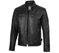 Experience Timeless Style and Unmatched Craftsmanship with the Real Leather Cafe Racer Jacket for Men | [1114366] Felix Black, 2XL