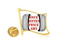 Experience Tire Imprinting Proverbs Golden Metal Flag Lapel Pin Badge