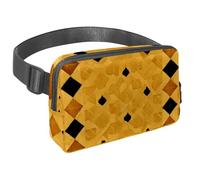 Experience Ultimate Convenience with our Crossbody Bag, A Travel Waist Pack for Men and Women, Perfect for Running, Walking, Hiking, and Cycling, Yellow Checkerboard Pattern