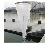Experimental Nylon Tow Netting Network Port Dia 21cm，60cm Biological Net For Plankton with 5m Rope，Plankton Collection Net for Marine Biology Research(125 Mesh)