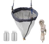 Experimental Plankton Nylon Net for Research, 64/112 Micron Outdoor Plankton Sampling Netting for Both Freshwater and Saltwater Environments, 2 Collection Bottles(125 Mesh)