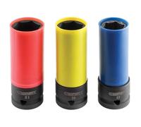 Expert 1/2In Drive Deep Impact Socket Set, 3 Piece Multi Colour (One Size)