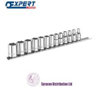 EXPERT BY FACOM 13 PC 1/4in. DRIVE SOCKET SET ON RAIL, METRIC 4-14mm - E194675