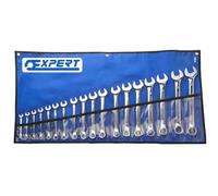 BRITOOL E113200 Combination Spanner Set 12 Point 15° Chrome vanadium steel Chrome Plated 6 - 24 mm Pack of 18