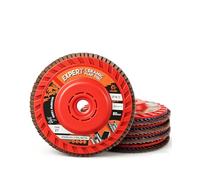Expert Ceramic Flap Disc 4 1/2 for Angle Grinder, 80 Grit Type 27 Flap Sanding Disc, High Density Trimmable Grinding Wheels for Stainless Steel, Sheet Metal (5 Pack)