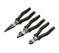 Draper Expert High Leverage Pliers Set (3 Piece) | 200mm Long Nose, 175mm Combination & 160mm Side Cutters | Heavy Duty Chrome Vanadium Steel Hand Tools