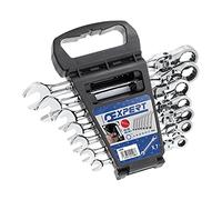 Expert E111108 Set with Ratcheting Ring Open-Ended Spanners with Joint, Metric - 7 Pieces