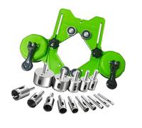 Expert Grade Hole Making Tool Assortment Contains 15 Measurements from 6mm to 50mm in Heavy Duty Steel Construction Suction Cup