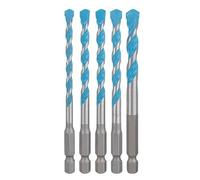 EXPERT HEX SHANK MULTI-PURPOSE DRILL BITS Set, Suitable Drilling Surface Description Tile, Granite, Concrete, Brick, Wood & Metal, 5 in Pack