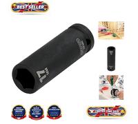 Expert HI-TORQ 1/2" 17mm Deep Impact Socket | 6-Point Hex, Chrome Vanadium Steel