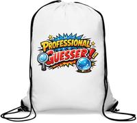 Expert Level Guessing and Prediction Skills Gym Sack Casual Drawstring Bag White