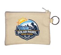 Expert Solar Panel Maintenance and Service Key Chain Coin Purse Beige