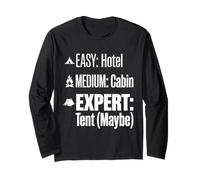 Expert Tent Camping Humor Easy Hotel Medium Cabin Graphic Long Sleeve T-Shirt