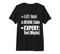 Expert Tent Camping Humor Easy Hotel Medium Cabin Graphic Premium T-Shirt