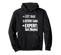 Expert Tent Camping Humor Easy Hotel Medium Cabin Graphic Pullover Hoodie