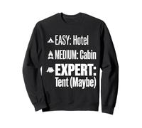 Expert Tent Camping Humor Easy Hotel Medium Cabin Graphic Sweatshirt