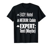 Expert Tent Camping Humor Easy Hotel Medium Cabin Graphic T-Shirt