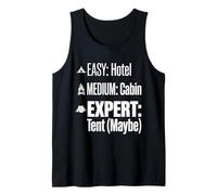 Expert Tent Camping Humor Easy Hotel Medium Cabin Graphic Tank Top