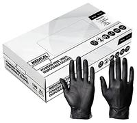Expert Workwear Clear Vinyl Disposable Gloves Multi-Purpose Latex Free & Powder Free Blue Black - Box of 100 (Black, S (Pack of 100))