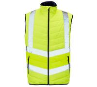 Expert Workwear Hi Vis 2 Tone Puffer Body Warmer High Visibility Lightweight Waistcoat Gilet Warm Quilted Sleeveless Viz Bodywarmer All Season