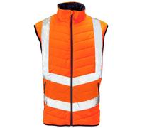 Expert Workwear Hi Vis 2 Tone Puffer Body Warmer High Visibility Lightweight Waistcoat Gilet Warm Quilted Sleeveless Viz Bodywarmer All Season