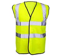 Expert Workwear Hi Vis Coloured Vest Waistcoats Vests - Yellow Orange Pink Green Navy (UK, Alpha, S, Regular, Regular, Yellow)