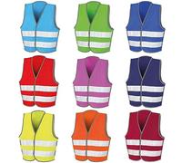 Expert Workwear Hi Vis Kids Safety Vest Junior High Visibility Unisex Childrens School Reflective Outdoor Bike Waistcoat Top (Sky Blue, 4/6 Years)