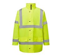 Expert Workwear HI VIZ Two 2 Tone Parka Jacket Visibility Security Work Waterproof Coat (Medium, Yellow)